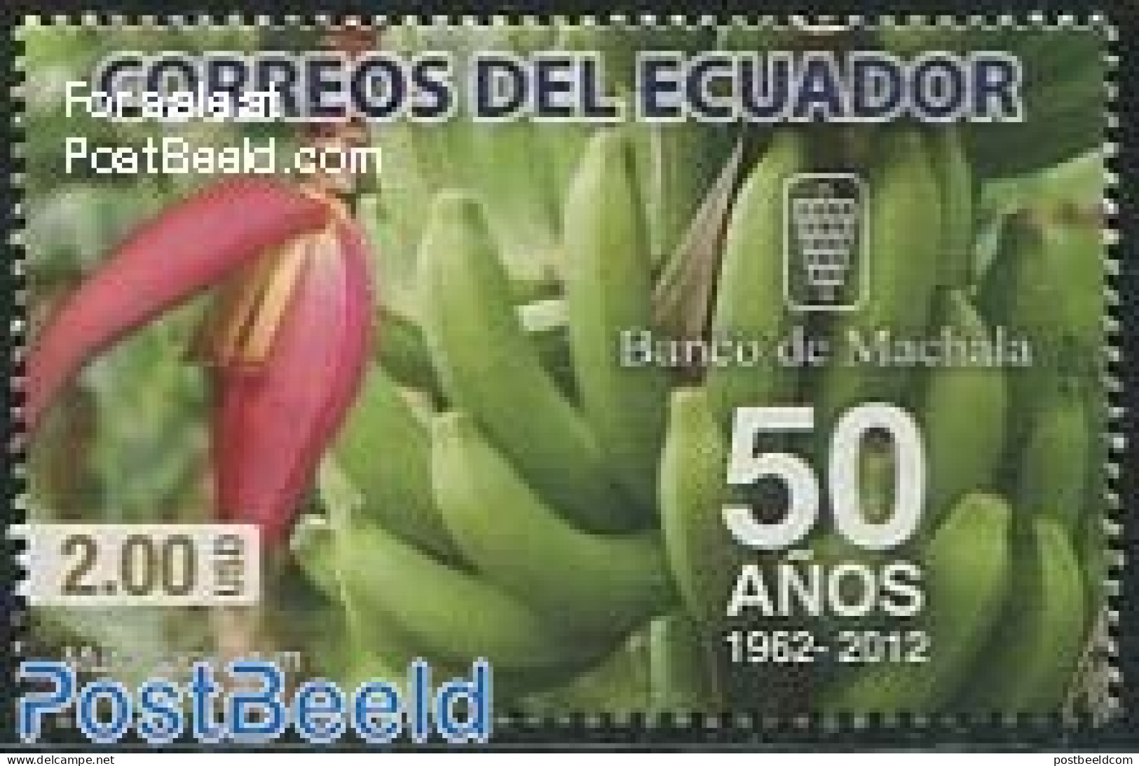 Ecuador 2012 Bank Of Machala 1v, Mint NH, Nature - Various - Flowers & Plants - Fruit - Banking And Insurance - Obst & Früchte