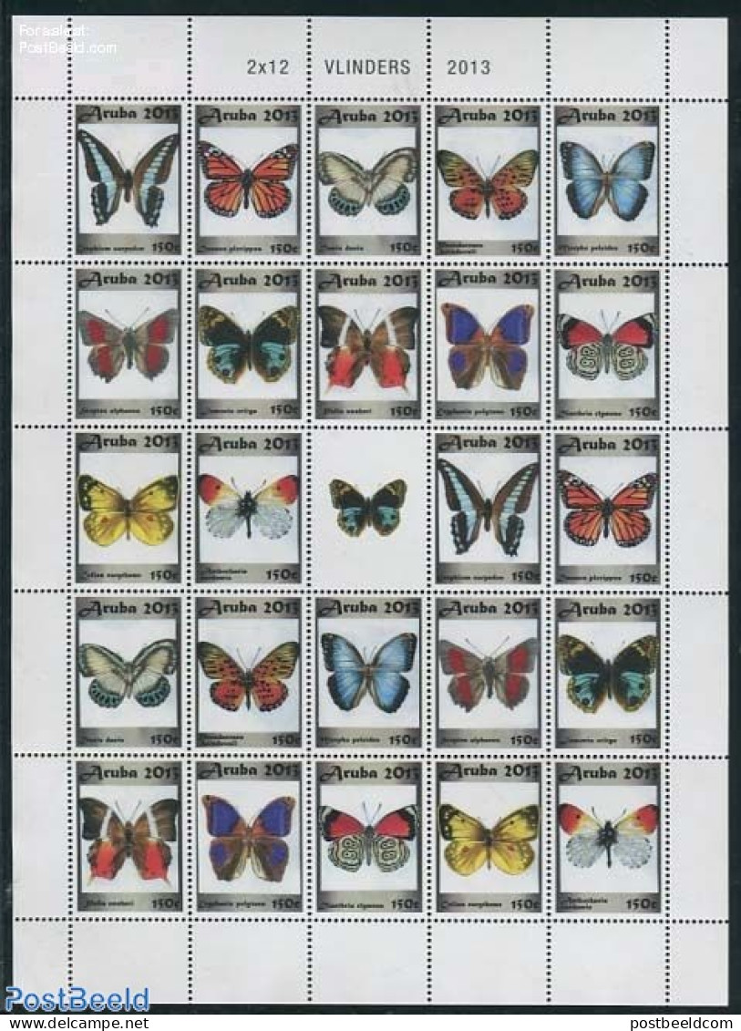 Aruba 2013 Butterflies 2x M/s, Mint NH, Nature - Butterflies - Andere & Zonder Classificatie