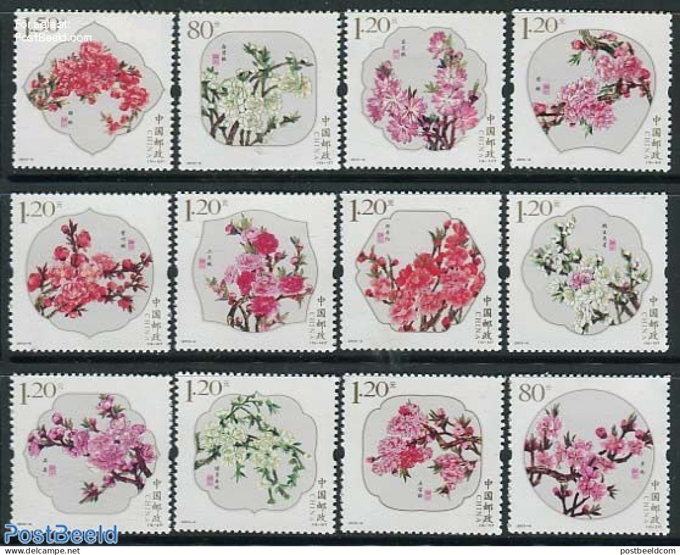 China People’s Republic 2013 Flowers 12v, Mint NH, Nature - Flowers & Plants - Unused Stamps