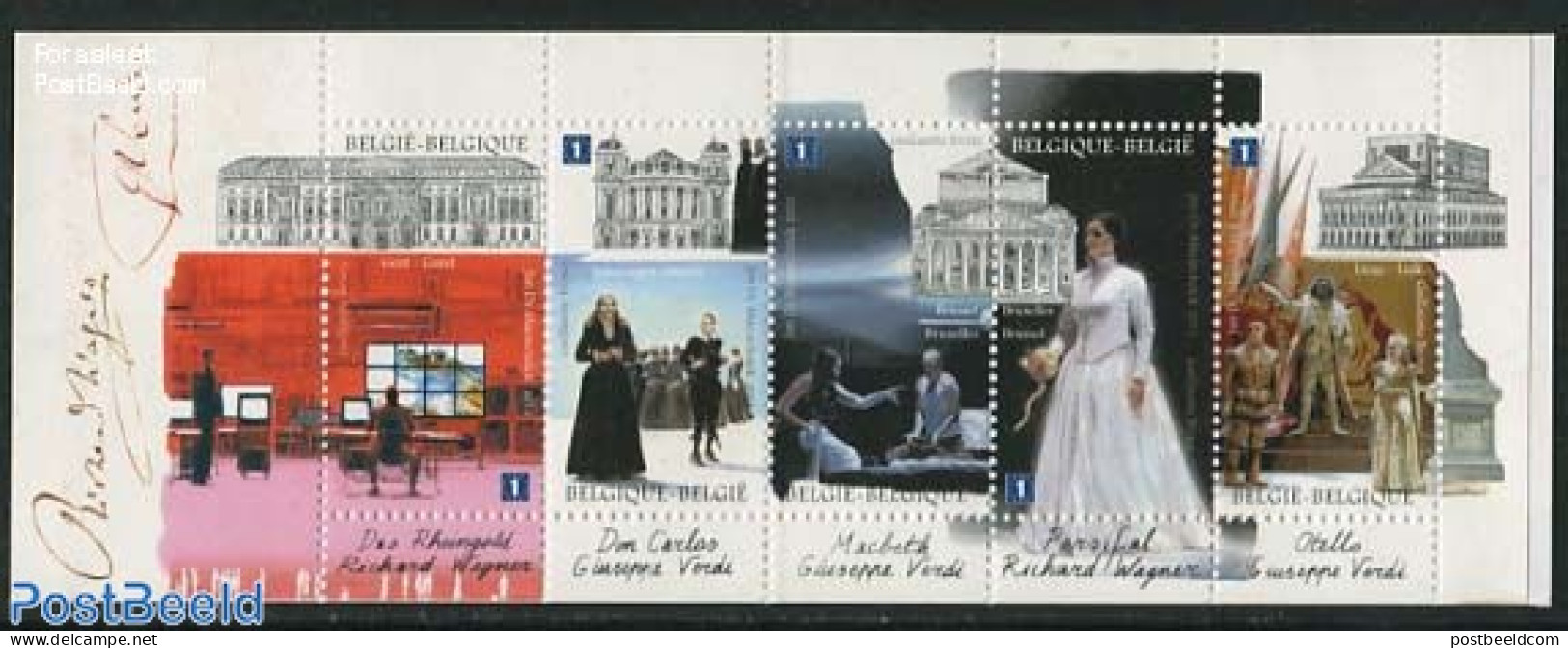 Belgium 2013 Opera, Verdi & Wagner 5v In Booklet, Mint NH, Performance Art - Music - Theatre - Stamp Booklets - Ungebraucht