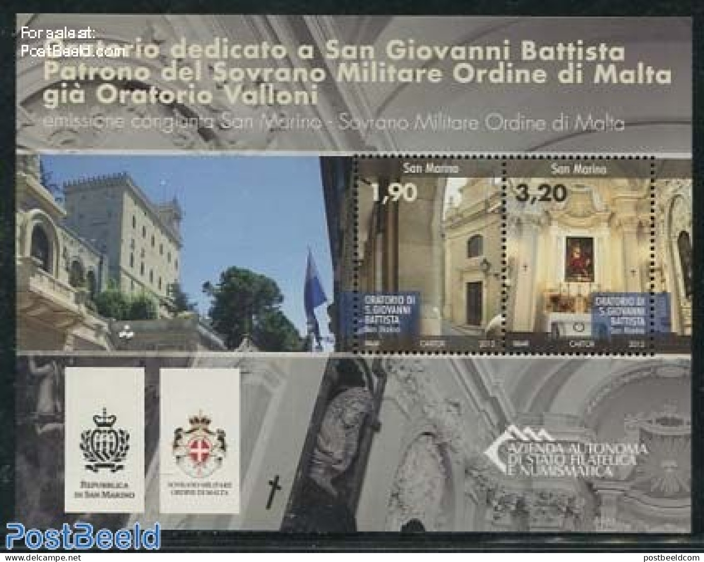 San Marino 2013 S. Giovanni Battista S/s, Mint NH, Health - Religion - Various - St John - Churches, Temples, Mosques,.. - Neufs