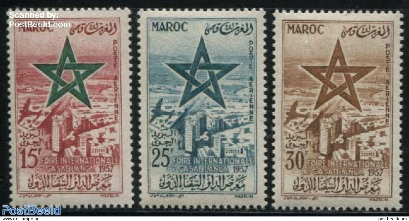 Morocco 1957 Casablanca International Fair 3v, Mint NH, Various - Export & Trade - Fabriken Und Industrien
