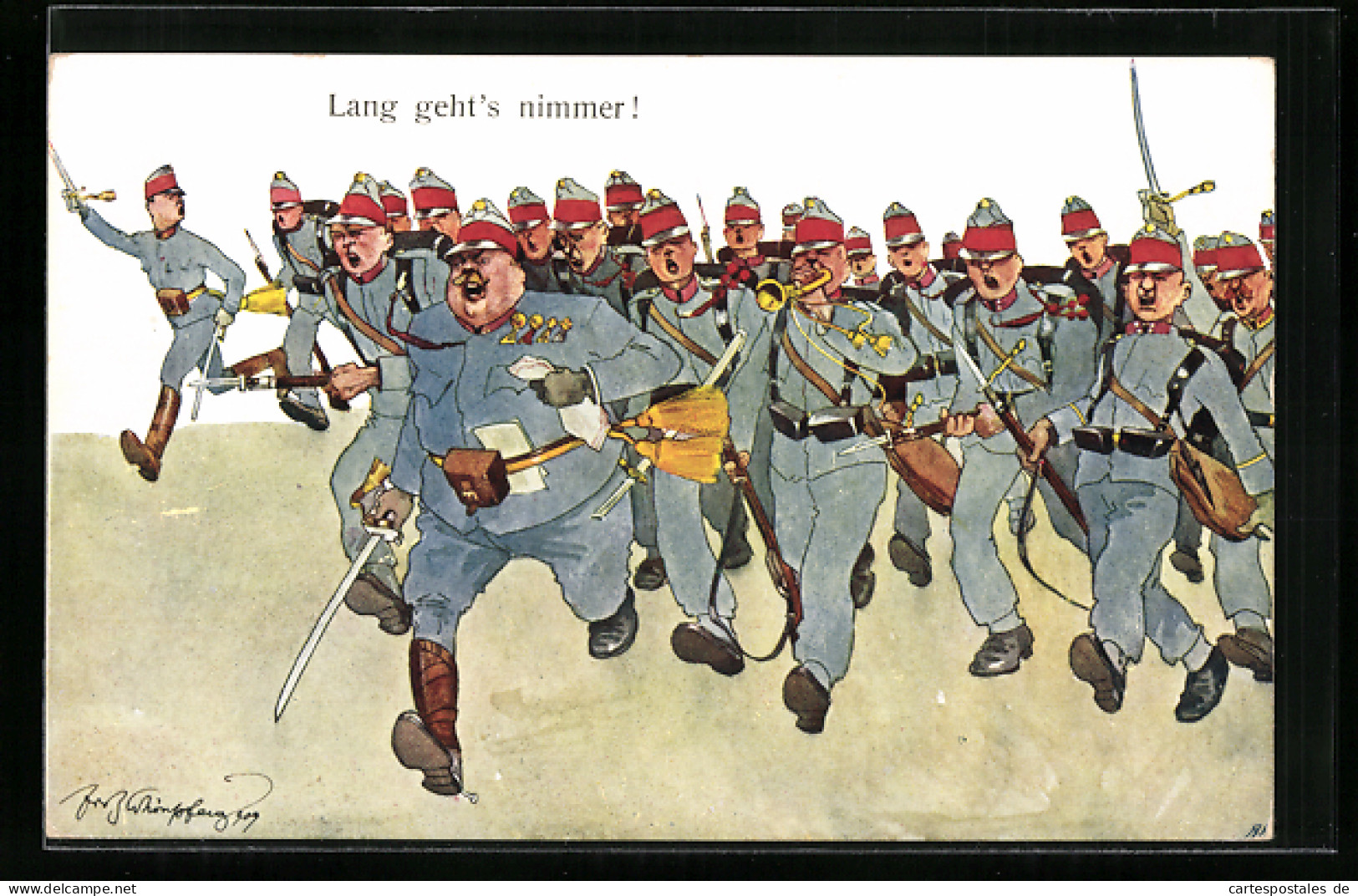 Künstler-AK Fritz Schönpflug: Lang Geht`s Nimmer!, Soldaten In Uniform  - Schönpflug, Fritz