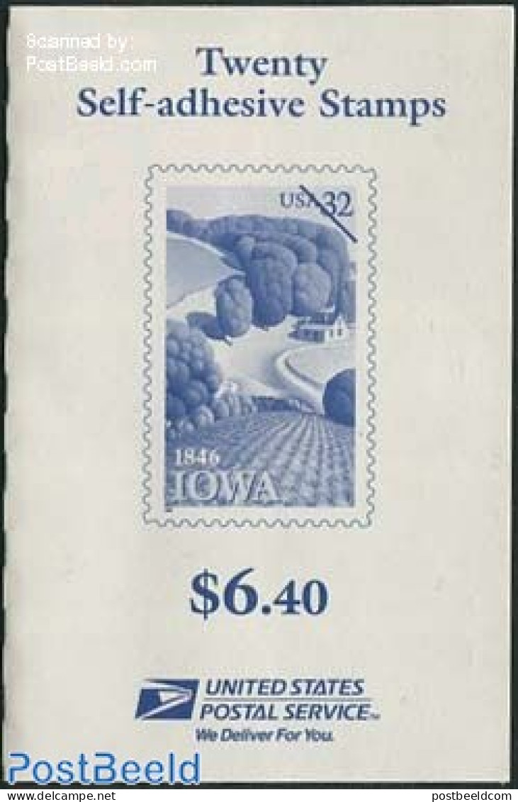 United States Of America 1996 Iowa Statehood Booklet S-a, Mint NH, Stamp Booklets - Ungebraucht