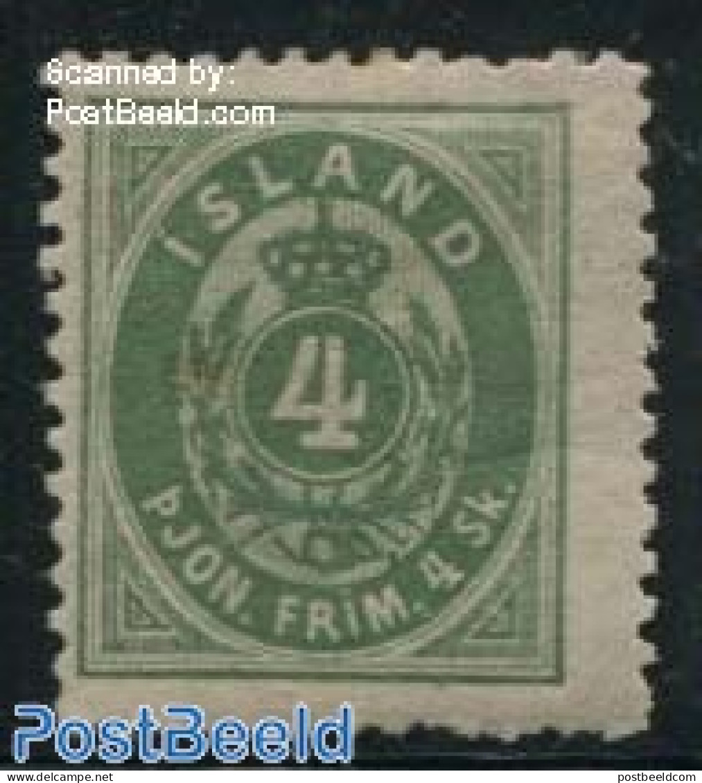 Iceland 1873 4Sk, On Service, Perf. 12.5, Stamp Out Of Set, Unused (hinged) - Andere & Zonder Classificatie