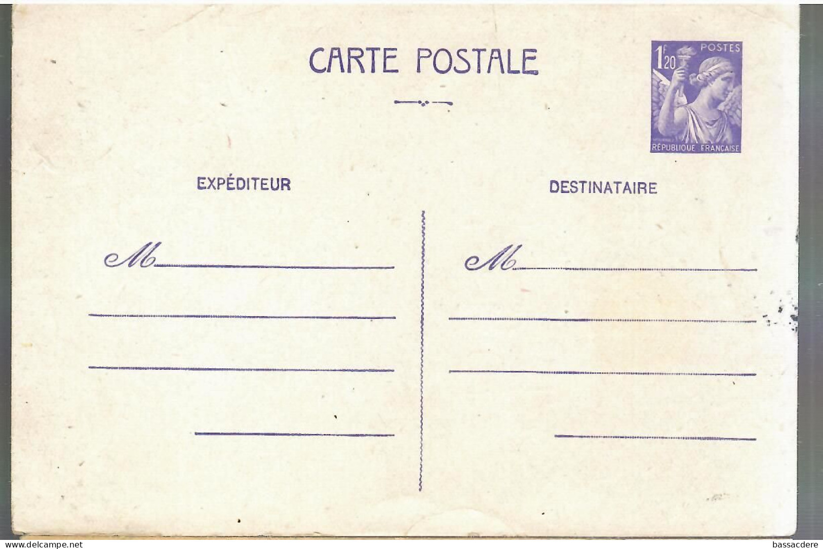 79941 -  IRIS  1f20  Violet - Standard Postcards & Stamped On Demand (before 1995)