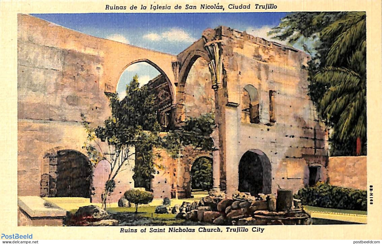 Dominican Republic 1948 Illustrated Postcard 9c, Unused With Postmark, Used Postal Stationary - Andere & Zonder Classificatie