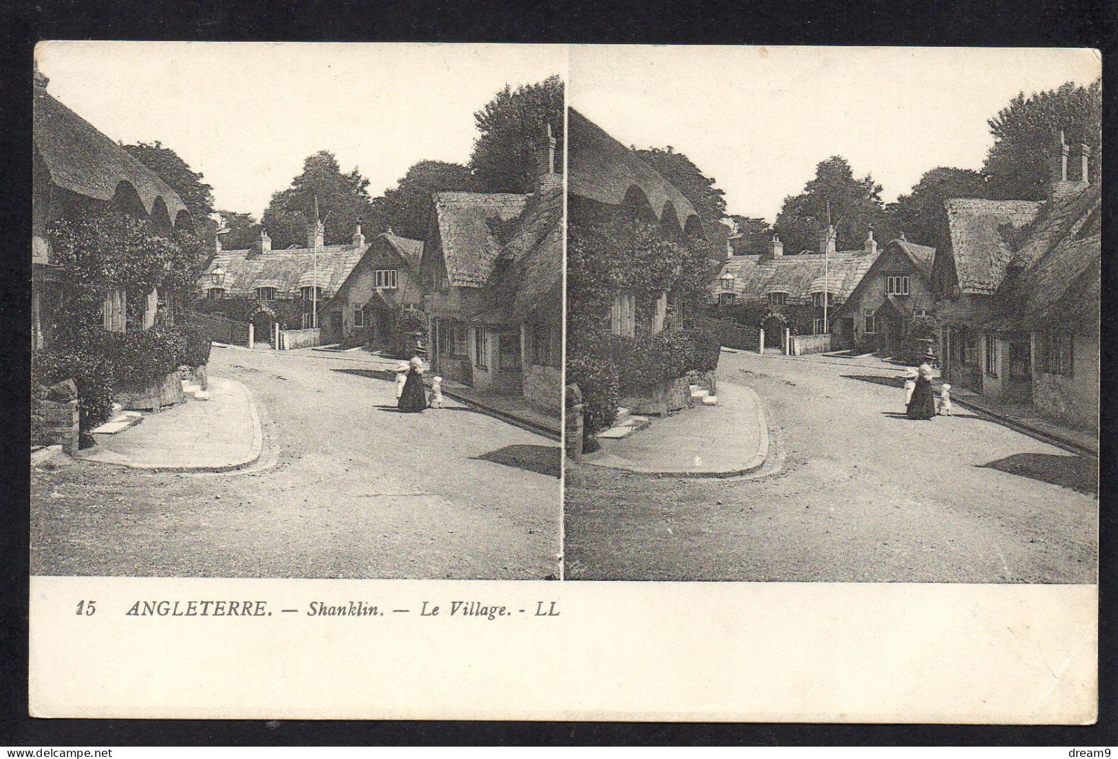 ROYAUME UNIS - ANGLETERRE - ISLE OF WIGHT - SHANKLIN - Le Village - Vue Stéréoscopique - Other & Unclassified