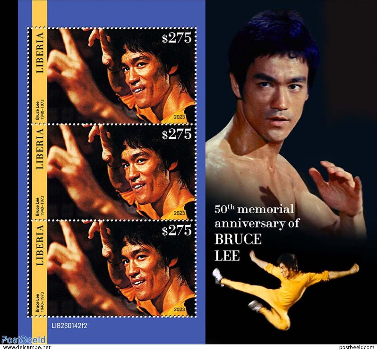 Liberia 2023 Bruce Lee, Mint NH, Performance Art - Sport - Movie Stars - Sport (other And Mixed) - Schauspieler