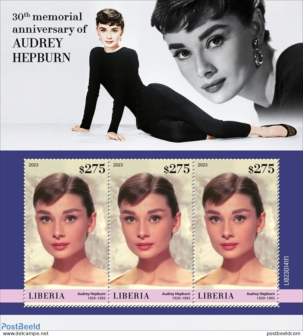 Liberia 2023 Audrey Hepburn, Mint NH, Performance Art - Movie Stars - Schauspieler