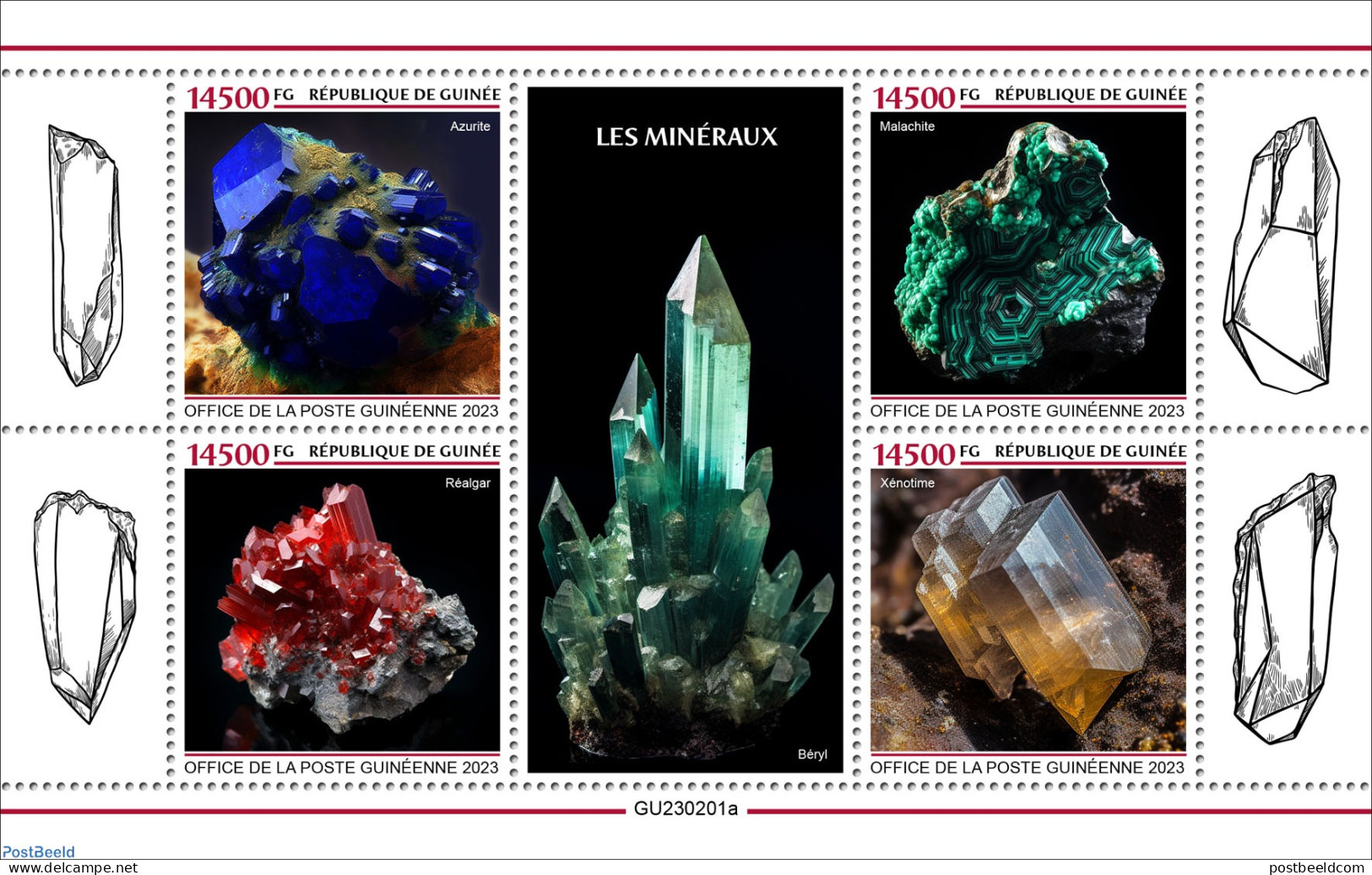 Guinea, Republic 2023 Minerals, Mint NH, History - Geology - Andere & Zonder Classificatie