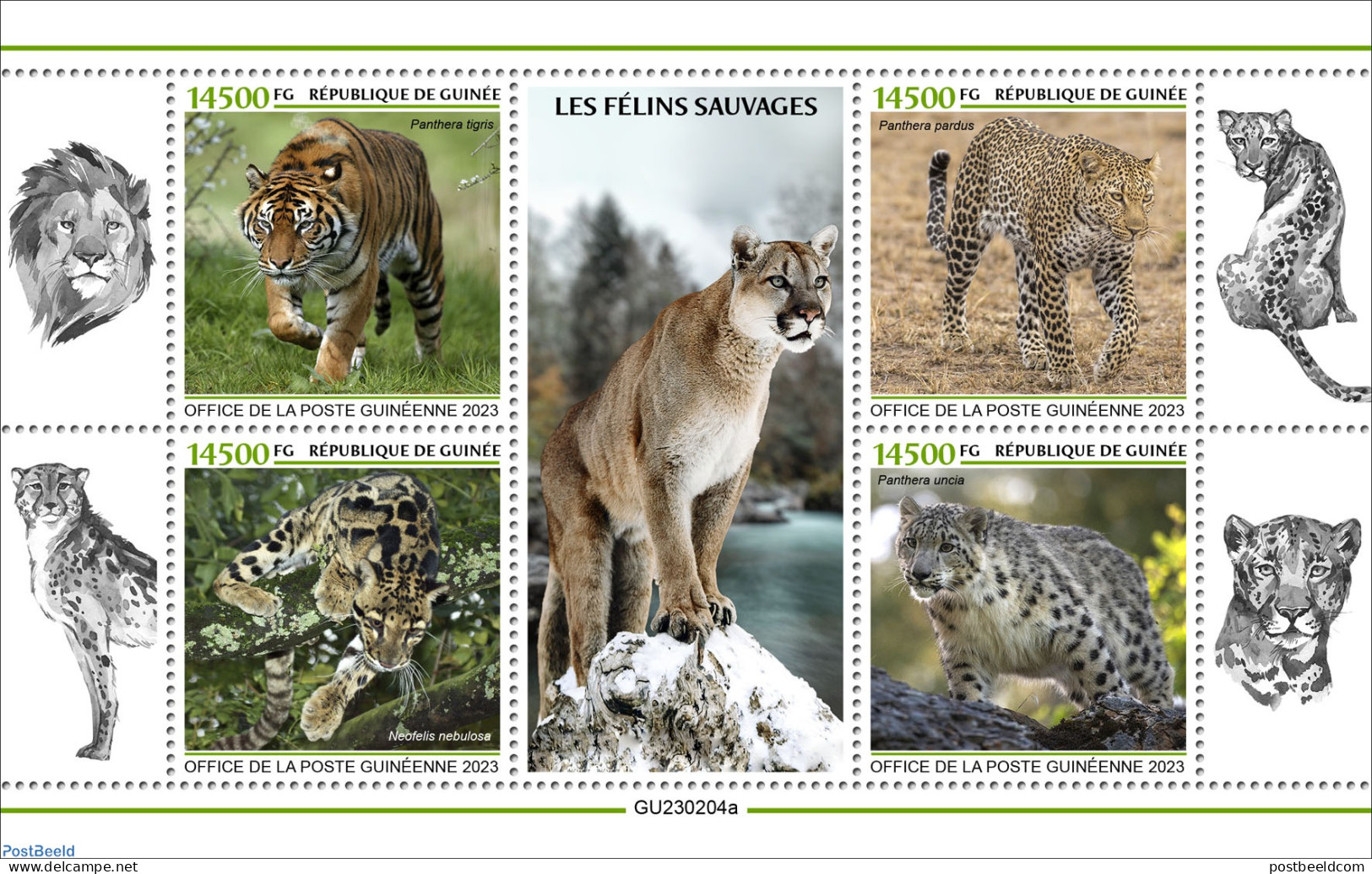 Guinea, Republic 2023 Big Cats, Mint NH, Nature - Cat Family - Andere & Zonder Classificatie