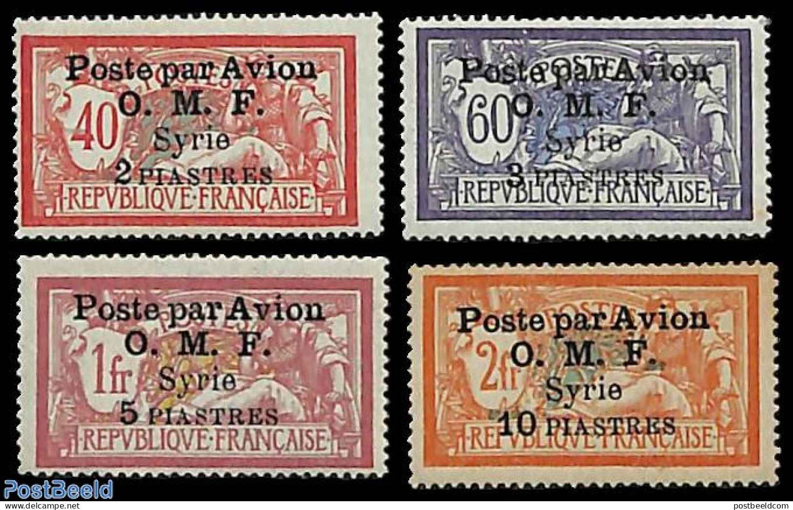 Syria 1922 Airmail, Overprints 4v, Unused (hinged) - Syrië