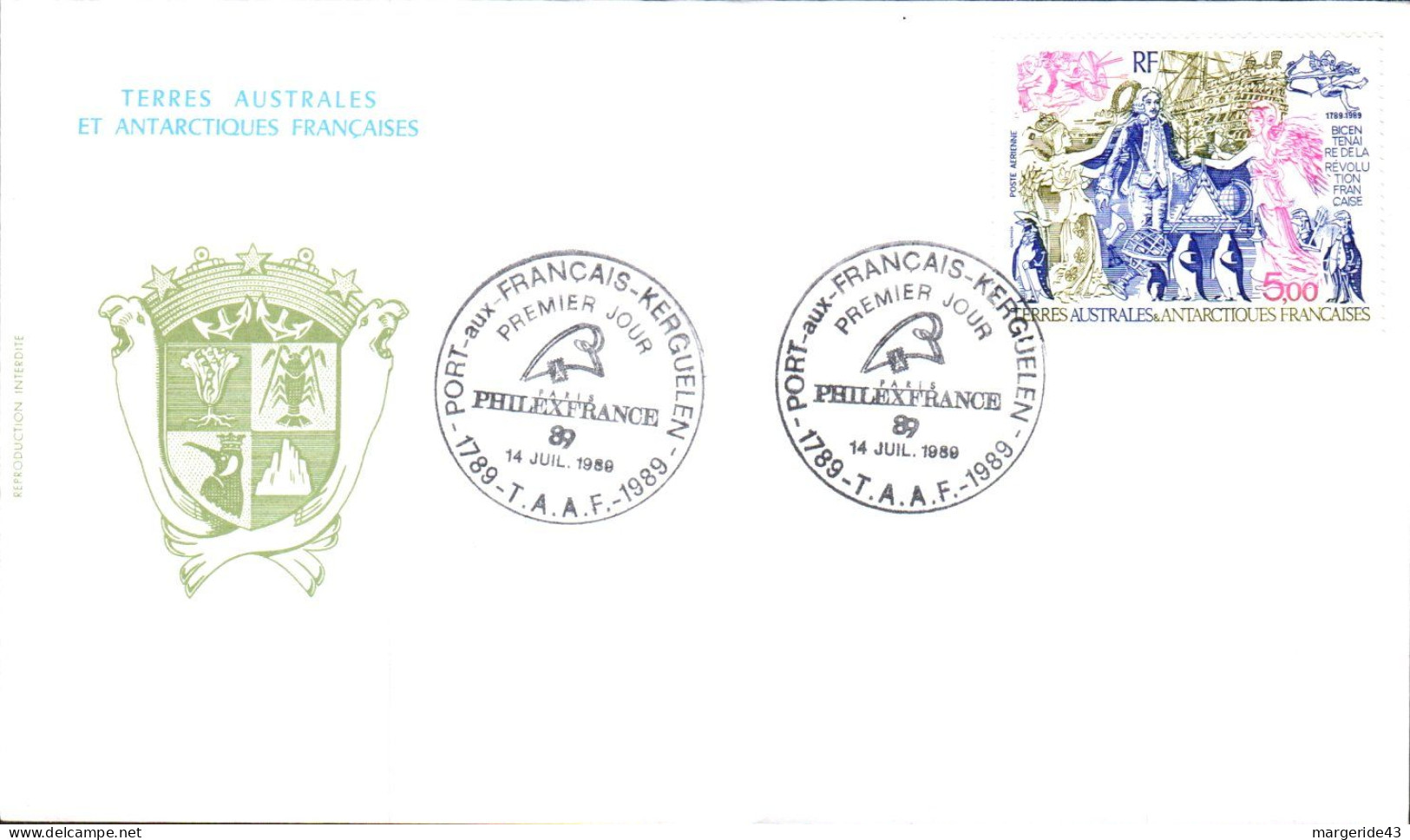 TAAF FDC 1989 PHILEXFRANCE 89 - FDC