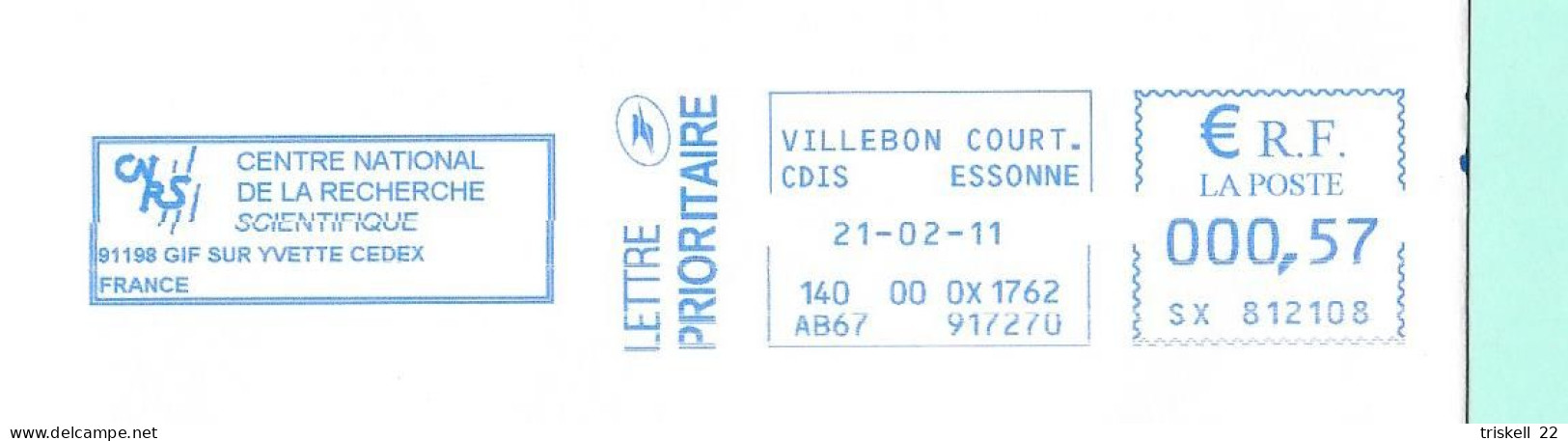 Villebon (CNRS) Essonne Pour Plélo - Maschinenstempel (Sonstige)