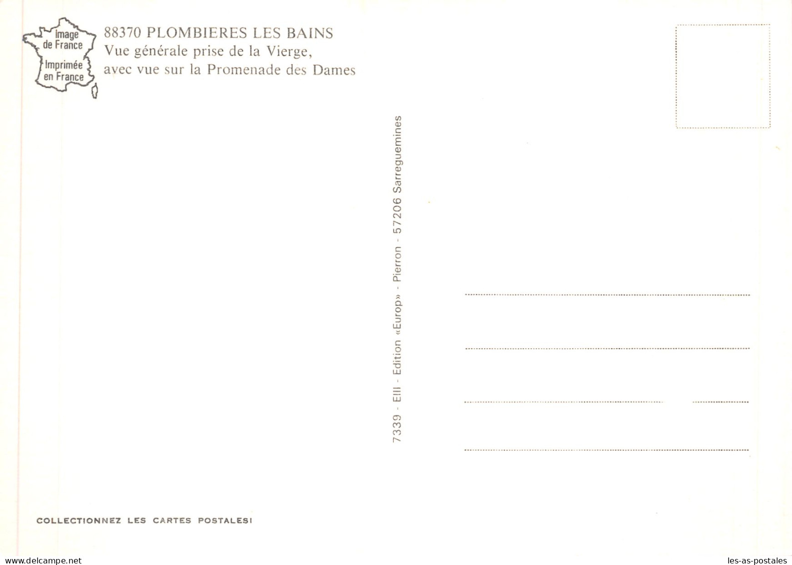 88 PLOMBIERE LES BAINS COTEAU DE LA VIERGE - Plombieres Les Bains