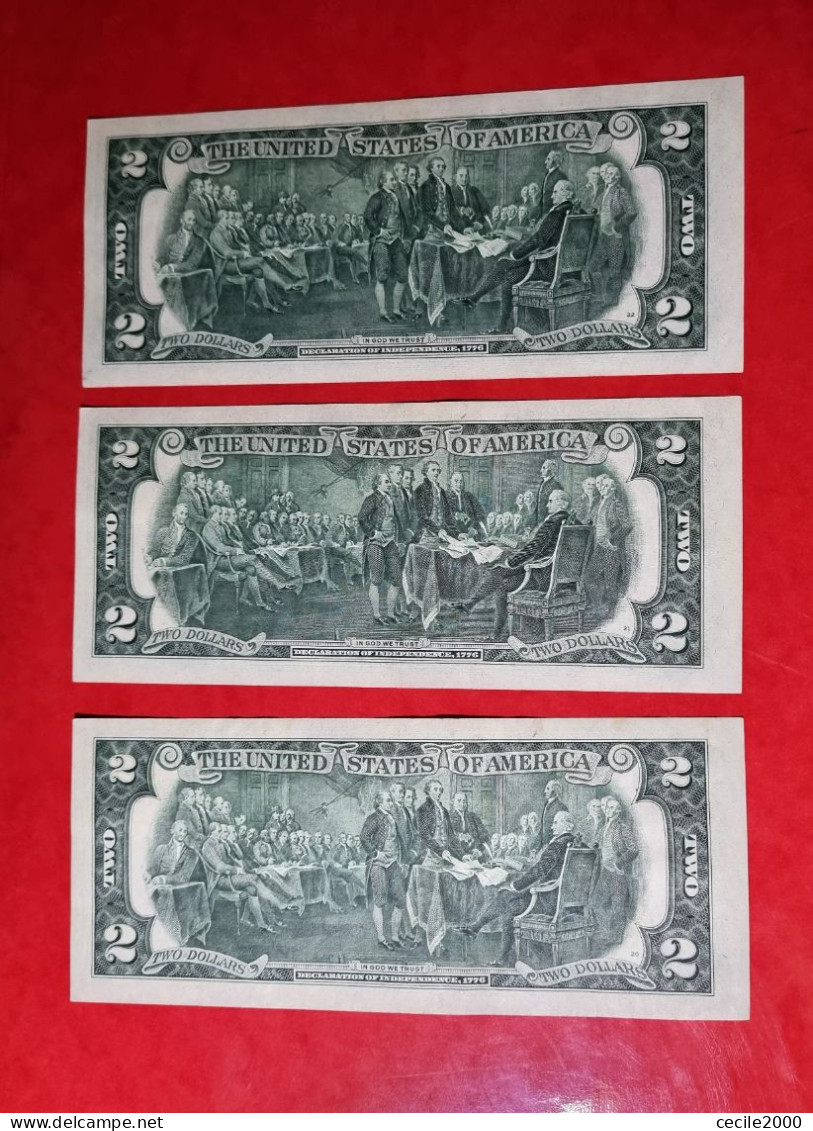 3x 1976 $2 DOLLARS USA UNITED STATES BANKNOTE UNCIRCULATED UNC/aUNC+ BILLETE ESTADOS UNIDOS*COMPRAS MULTIPLES CONSULTAR* - Federal Reserve (1928-...)