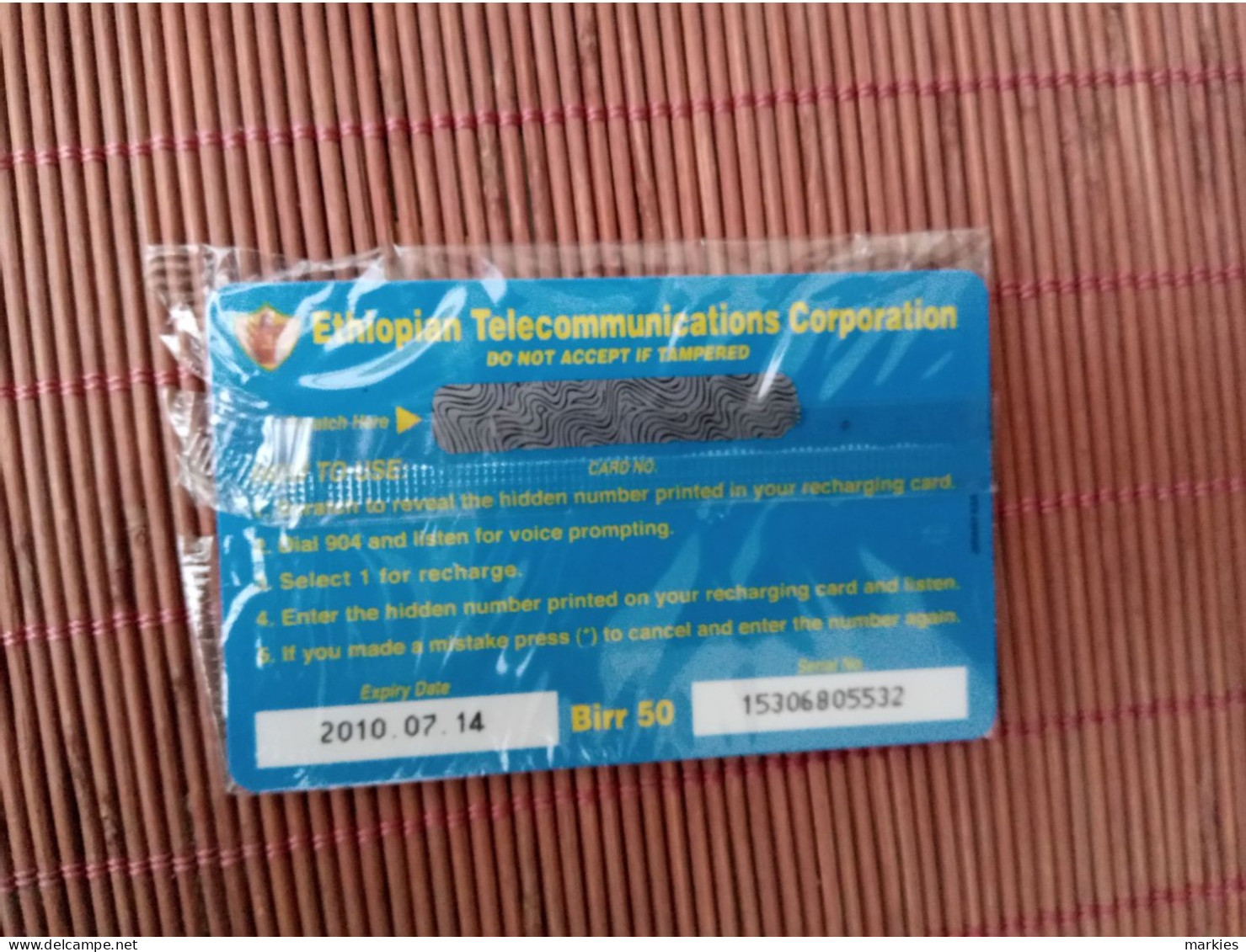 Ethiopia  Prepaidcard 50 Birr  New With Blister Rare - Etiopia