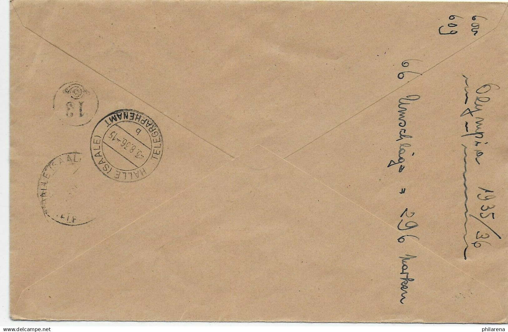 Einschreiben/Eilboten Seyda Nach Halle, 1936, Nicht Nachts Austragen - Lettres & Documents