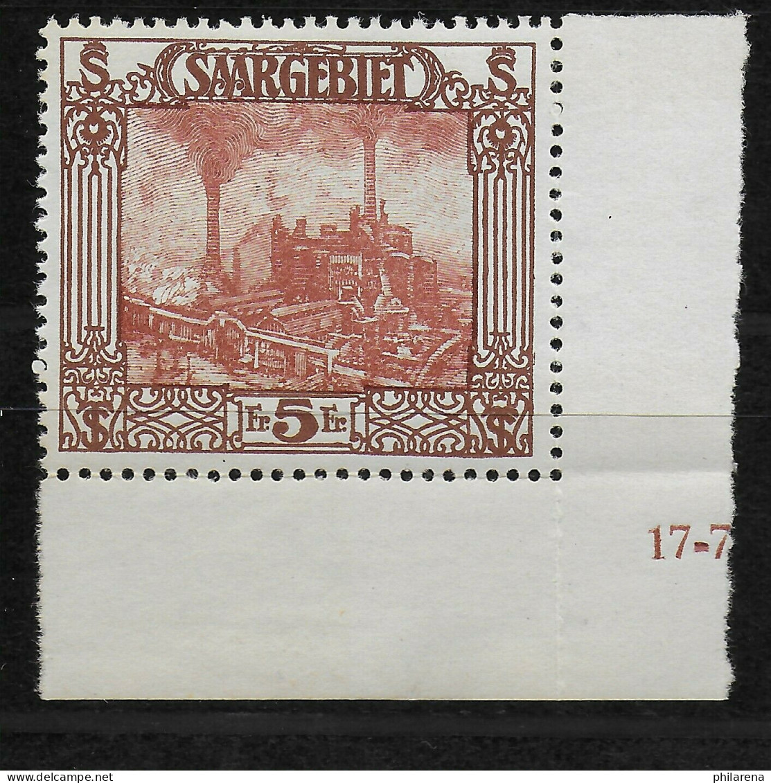 Saargebiet MiNr. 97,  Postfrisch, **, Falz Im Unterrand, Echtheit Geprüft - Unused Stamps