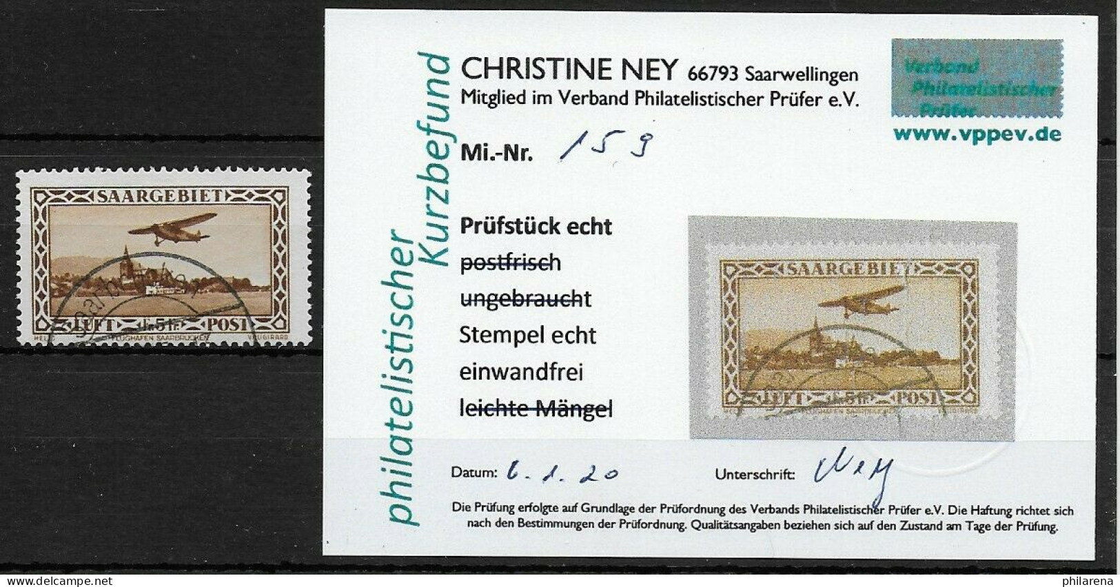 Saargebiet MiNr. 159, Gestempelt, Echtheit Geprüft - Used Stamps