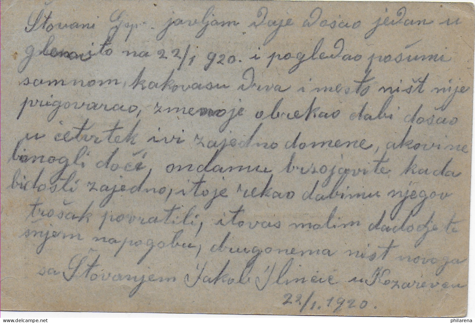 Postkarte Kralievstvo SHS Nach Zagreb 1920 - Kroatië