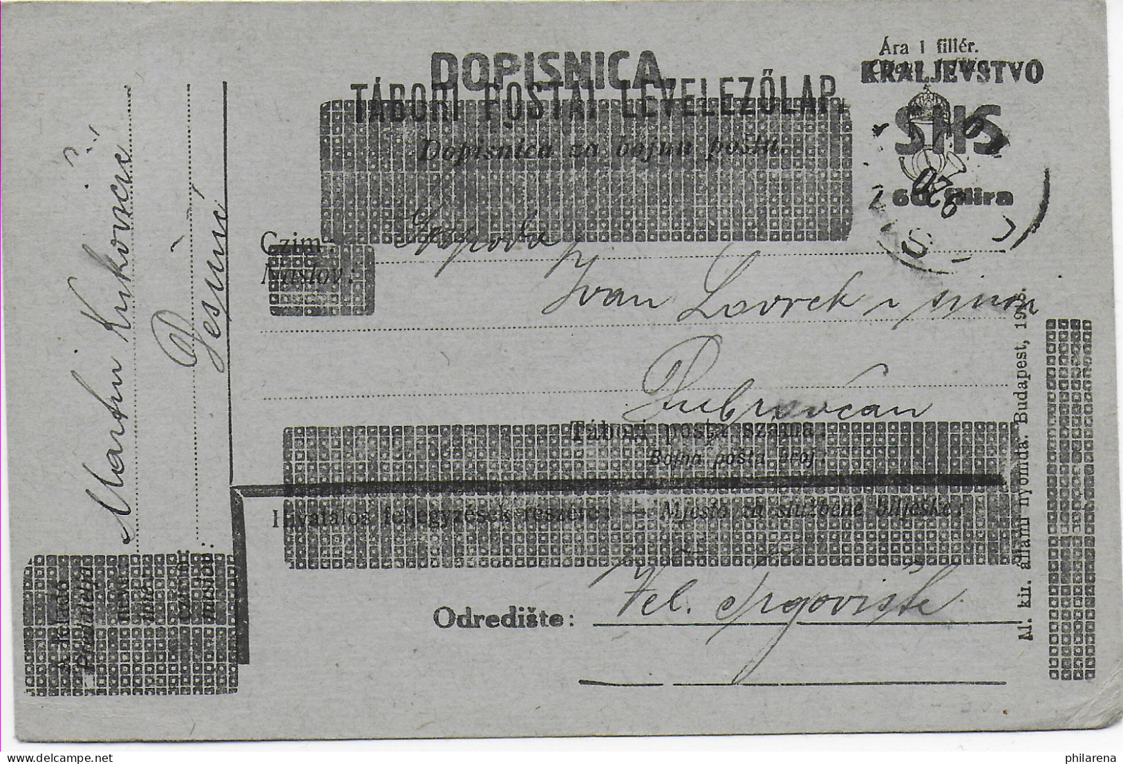 Postkarte Dopisnica Kralievstvo SHS Nach Dubrovnik 1919 - Kroatië