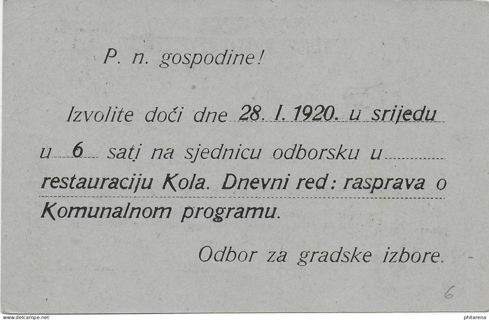 Postkarte Dopisnica Kralievstvo SHS Von Zagreb, 1926 - Croatia