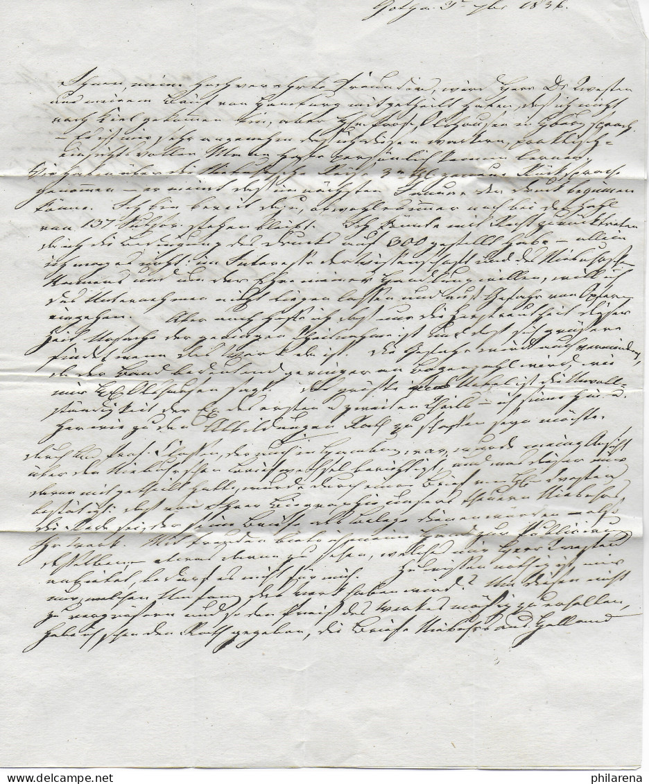 Gotha 1836: Porto De Naumburg, Grenzübergangstempel Halle: Preußen-Sachsen - Lettres & Documents