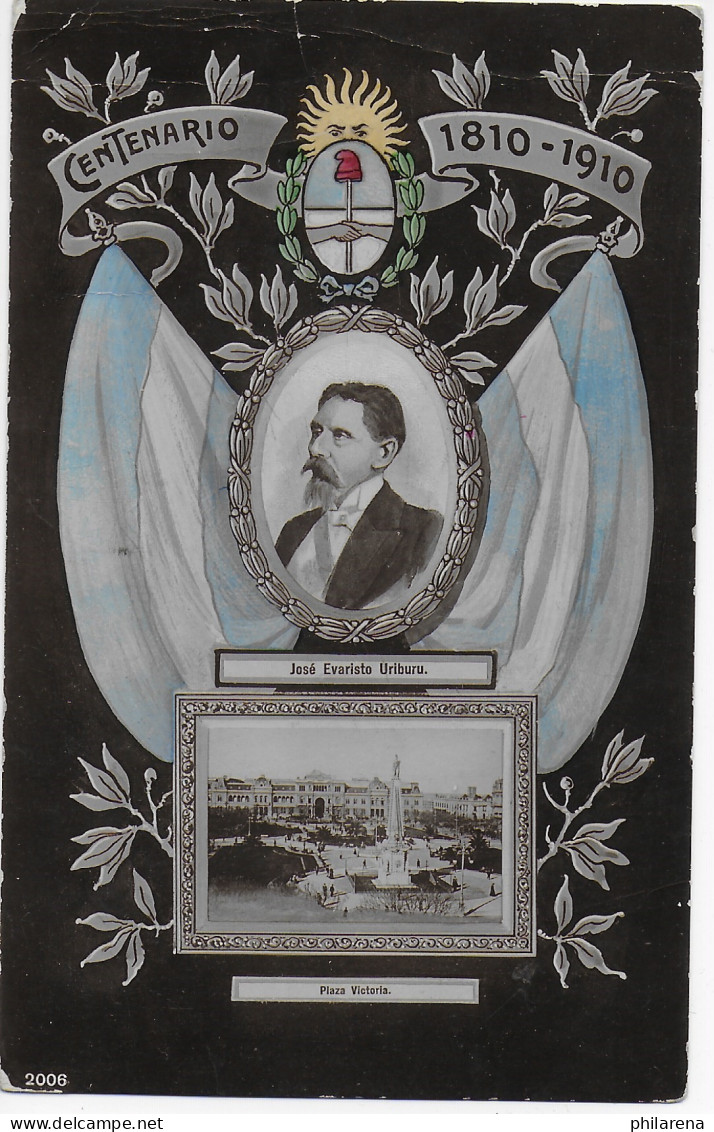 Centario José Evaristo Uriburu Picture Post Card Registered Rosario - Kuttenberg - Other & Unclassified