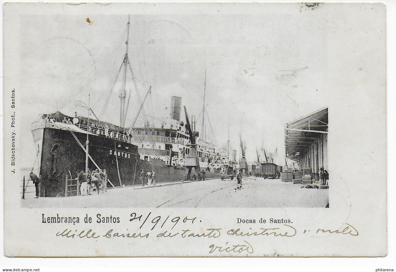 Picture Post Card Lembranca De Santos, 1901 To St. Gallen/CH - Sonstige & Ohne Zuordnung