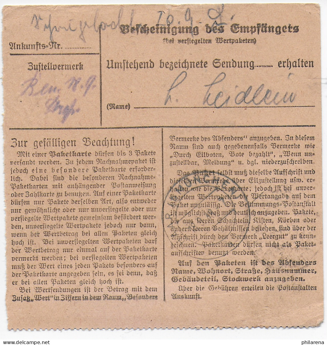 Selbstbucher Paketkarte Frankfurt Höchst Nach Haar, 1948, Erdalfabrik - Cartas & Documentos