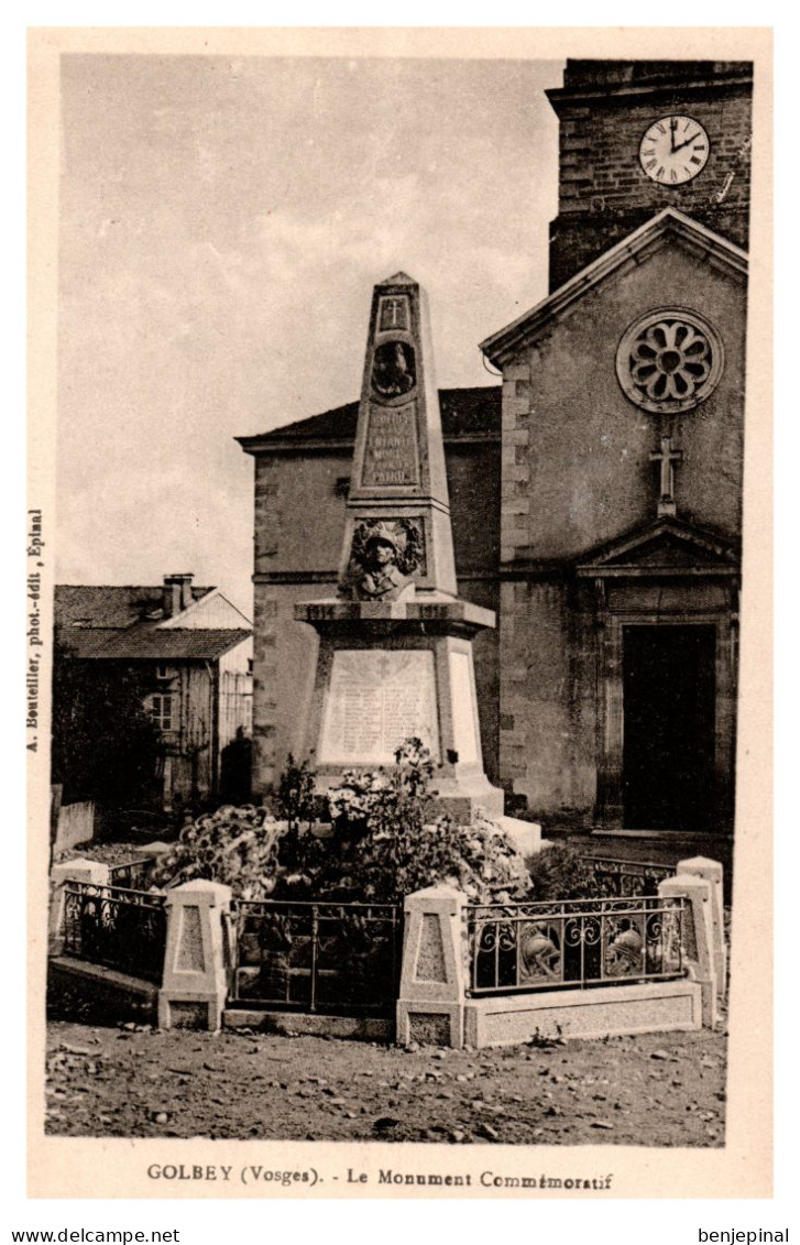 Golbey - Le Monument Commémoratif (éditeur Bouteiller à Epinal) - Golbey