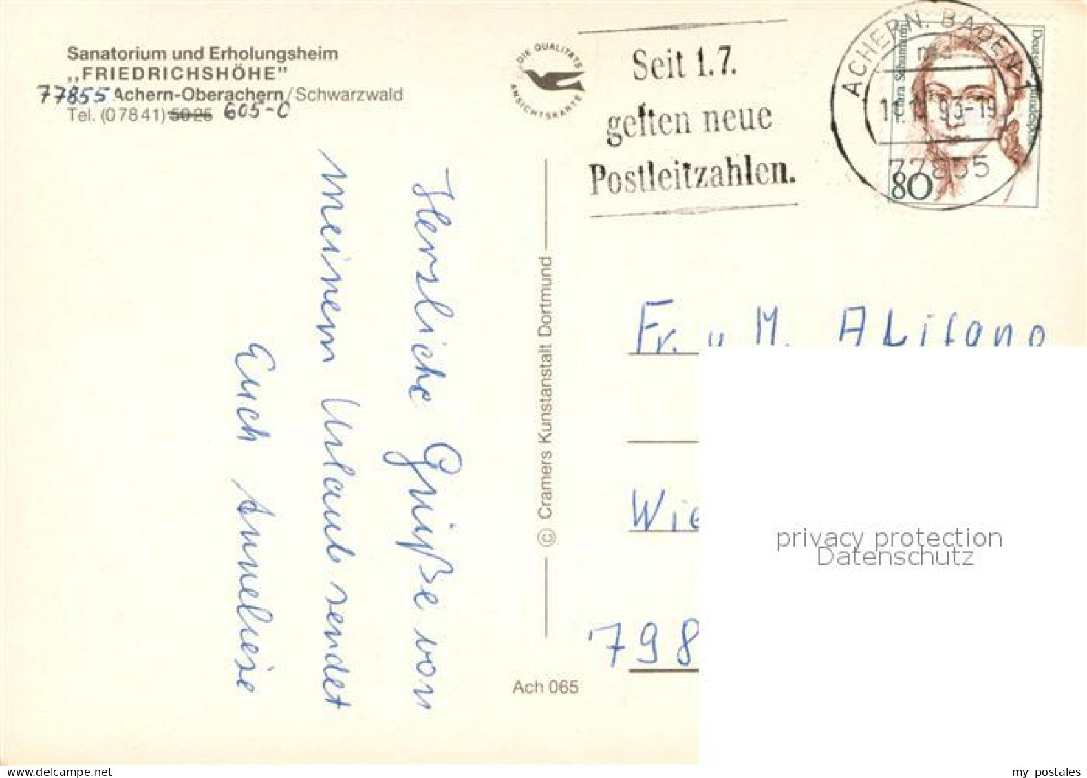 73642171 Oberachern Fliegeraufnahme Sanatorium Und Erholungsheim Friedrichshoehe - Achern
