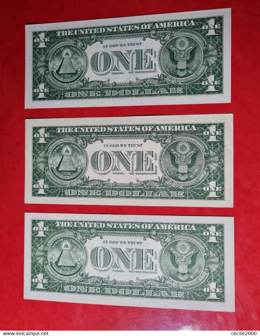 3x 1957 $1 DOLLAR USA UNITED STATES BANKNOTE LOT XF/XF+ LOTE 3 BILLETES ESTADOS UNIDOS*COMPRAS MULTIPLES CONSULTAR* - Certificats D'Argent (1928-1957)