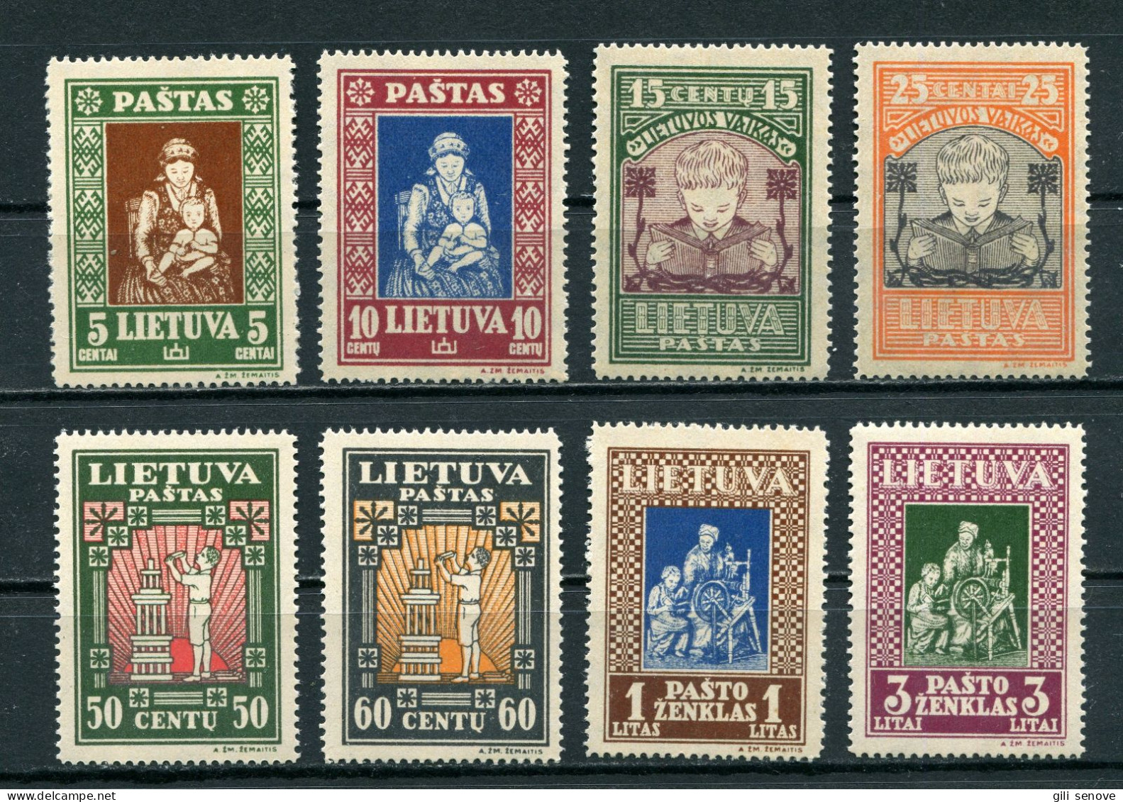 Lithuania 1933 Mi. 364A-371A Sc 277C-77K Lithuanian Child MNH** - Litauen