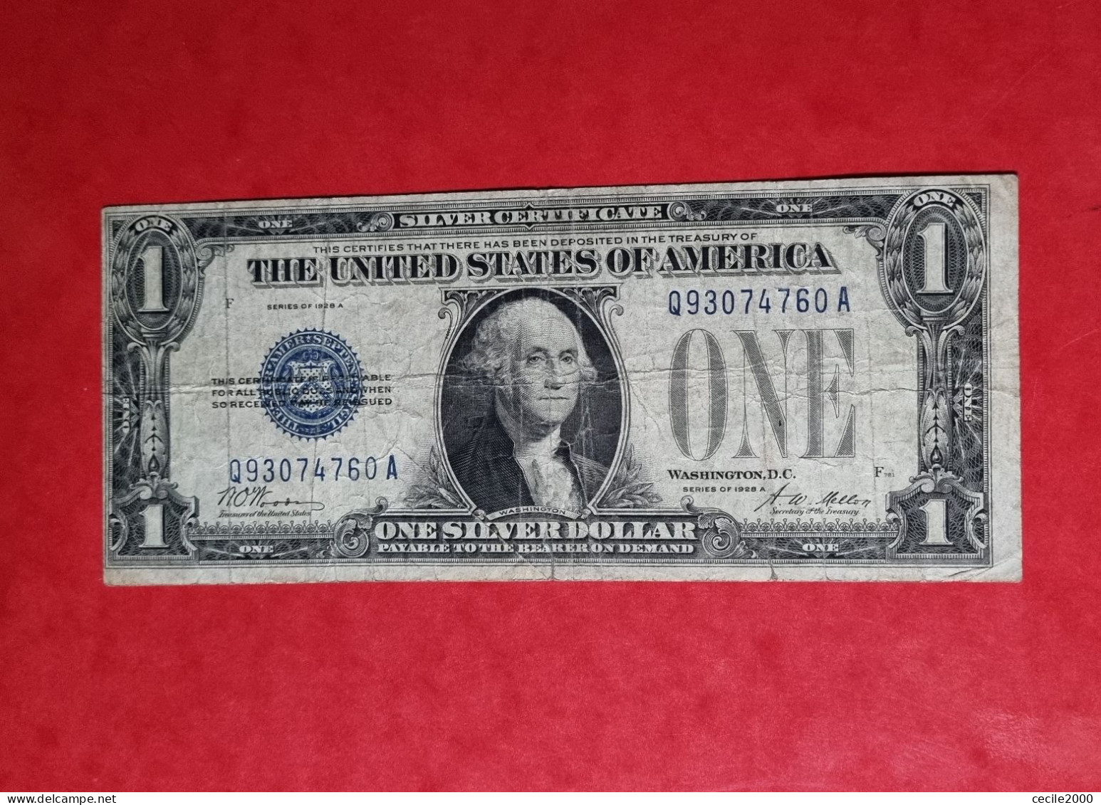 2x 1928 $1 DOLLAR USA UNITED STATES BANKNOTE RED & SEAL LOT /LOTE 2 BILLETES ESTADOS UNIDOS*COMPRAS MULTIPLES CONSULTAR* - Billetes De Estados Unidos (1928-1953)