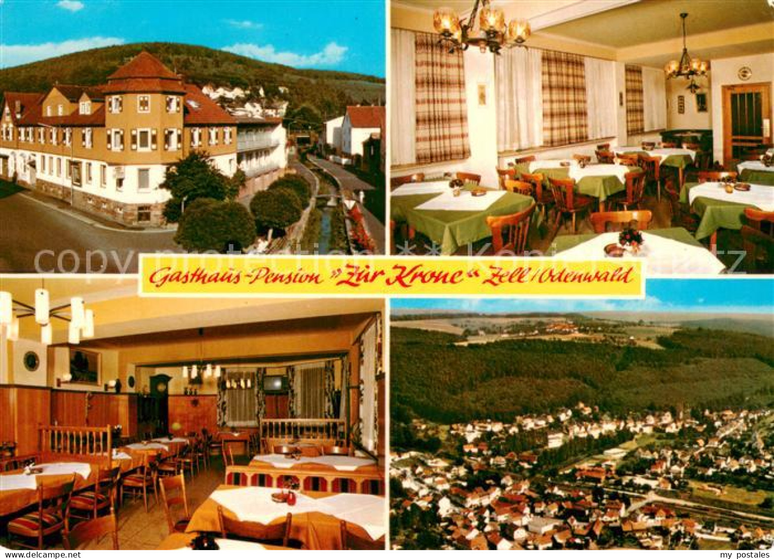 73642031 Zell Odenwald Gasthaus Pension Zur Krone Gastraeume Panorama Zell Odenw - Bad König