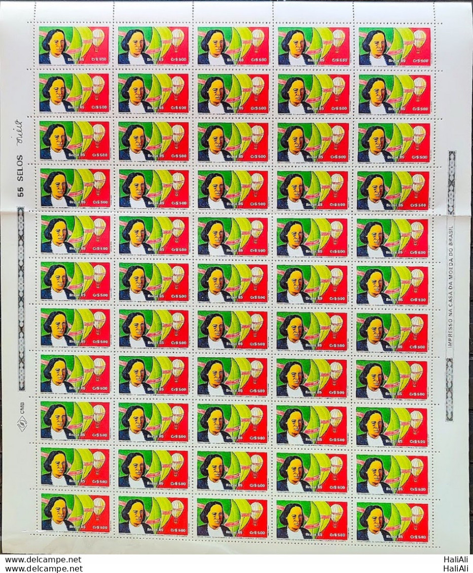 C 1504 Brazil Stamp 300 Years Bartolomeu De Gusmao Balloon Aviation 1985 Sheet - Neufs