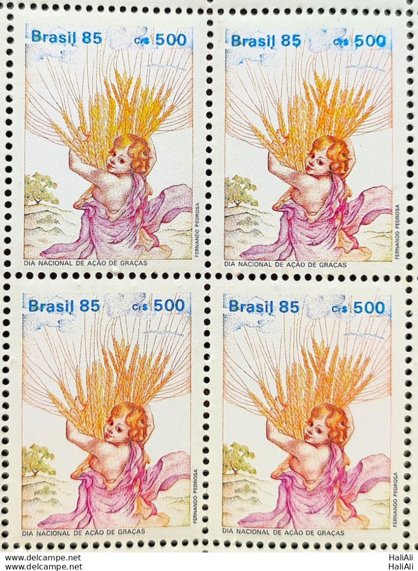 C 1502 Brazil Stamp Thanksgiving Day Religion 1985 Block Of 4 - Unused Stamps