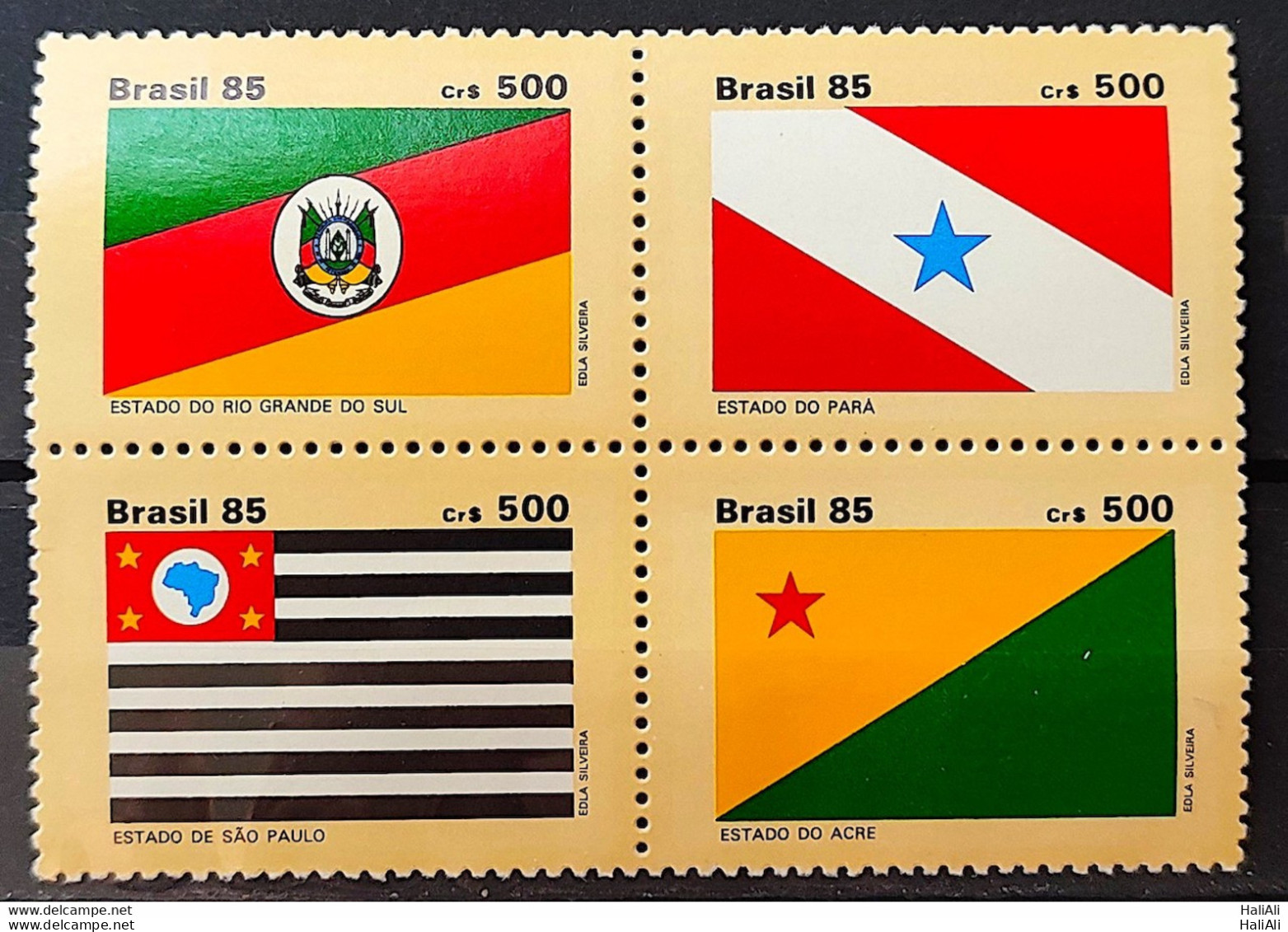 C 1498 Brazil Stamp Flag States Of Brazil RS To SP Acre 1985 Complete Series - Nuovi