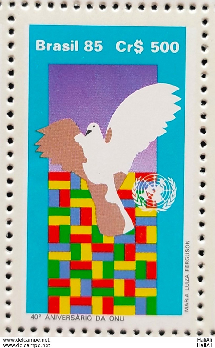 C 1492 Brazil Stamp 40 Years Organization Of United Nations UN Pomba Bird Bird 1985 - Ongebruikt