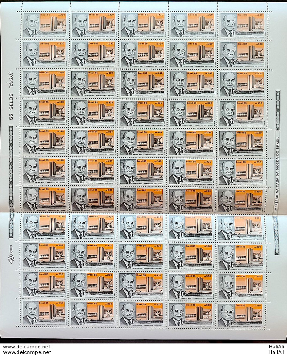 C 1485 Brazil Stamp President Tancredo Neves Head Of State Brasilia 1985 Sheet - Ongebruikt