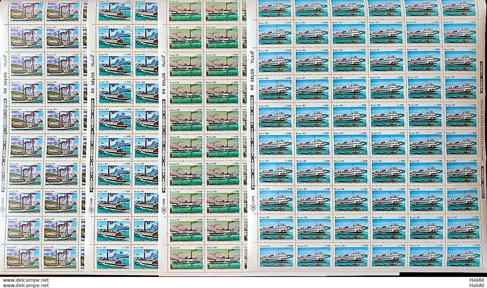C 1487 Brazil Stamp 150 Years Liga Maritima River Niteroi Ship 1985 Sheet Complete Series - Nuovi