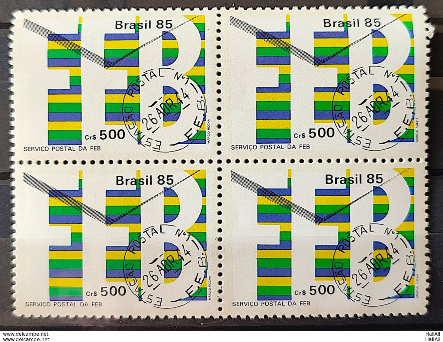 C 1486 Brazil Stamp Serve Postcard Forks Brazilian Expeditions 1985 Block Of 4 - Ungebraucht