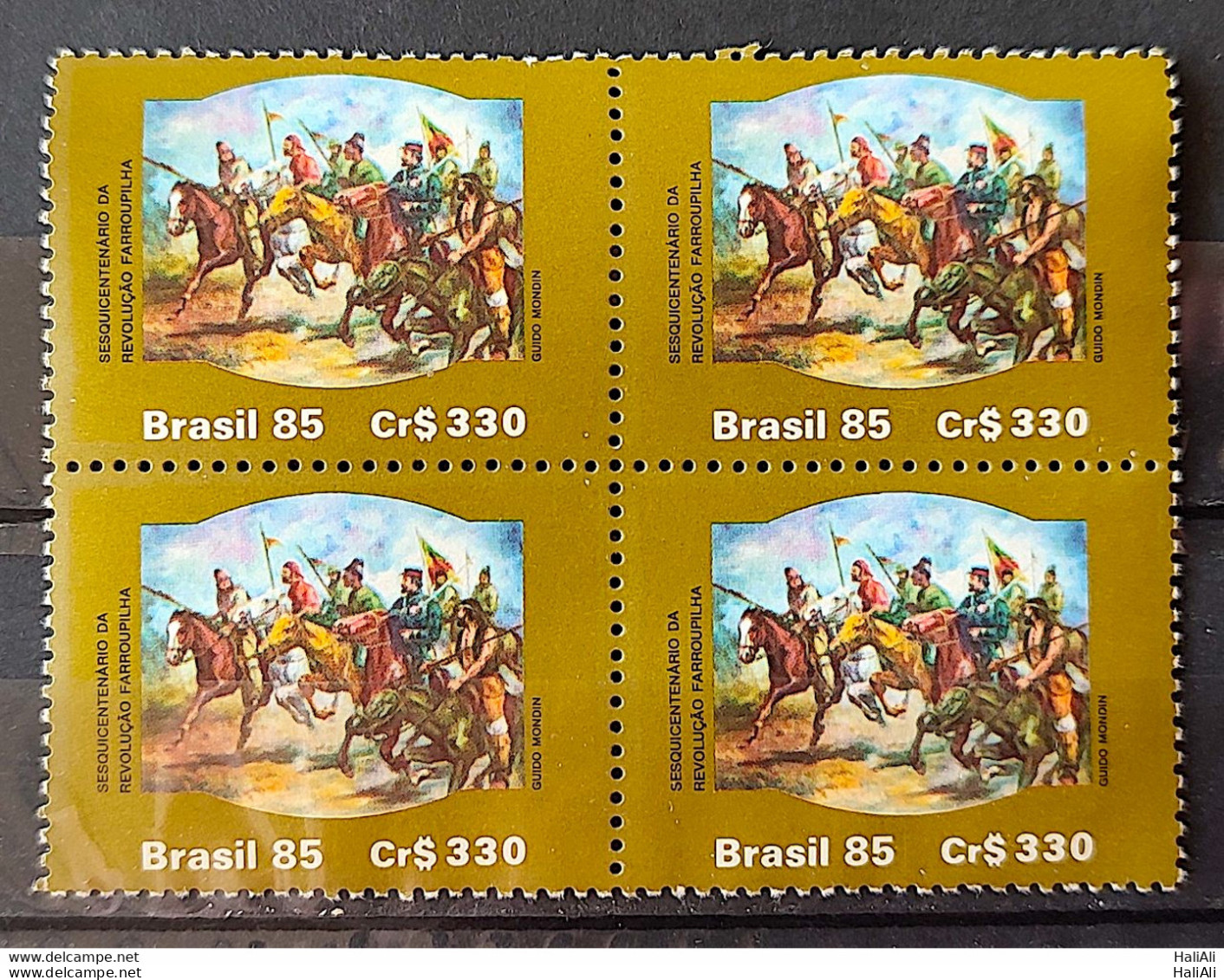 C 1481 Brazil Stamp 150 Years Revolution Military Farroupilha 1985 Block Of 4 - Ongebruikt