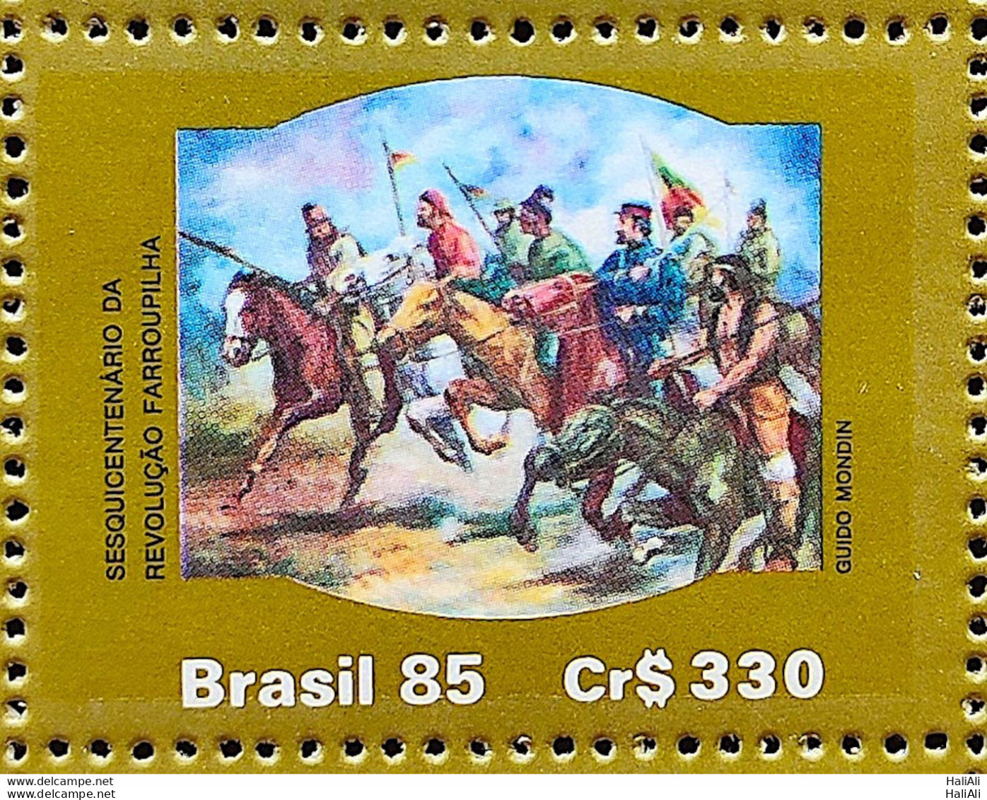 C 1481 Brazil Stamp 150 Years Revolution Farroupilha Militar Horses Flag 1985 - Neufs