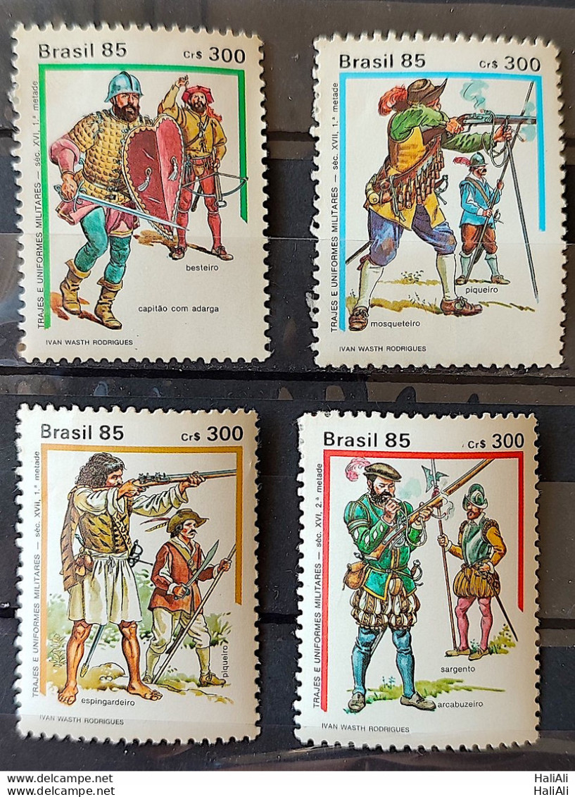 C 1477 Brazil Stamp Costumes And Uniforms Of Military History 1985 Complete Series - Nuovi