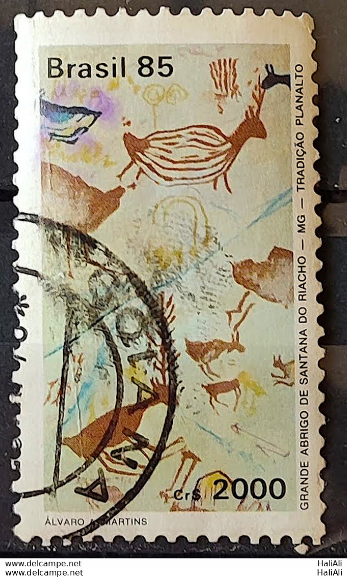 C 1457 Brazil Stamp Brackex Vi Rapestrian Paintings 1985 Circulated 2 - Gebraucht