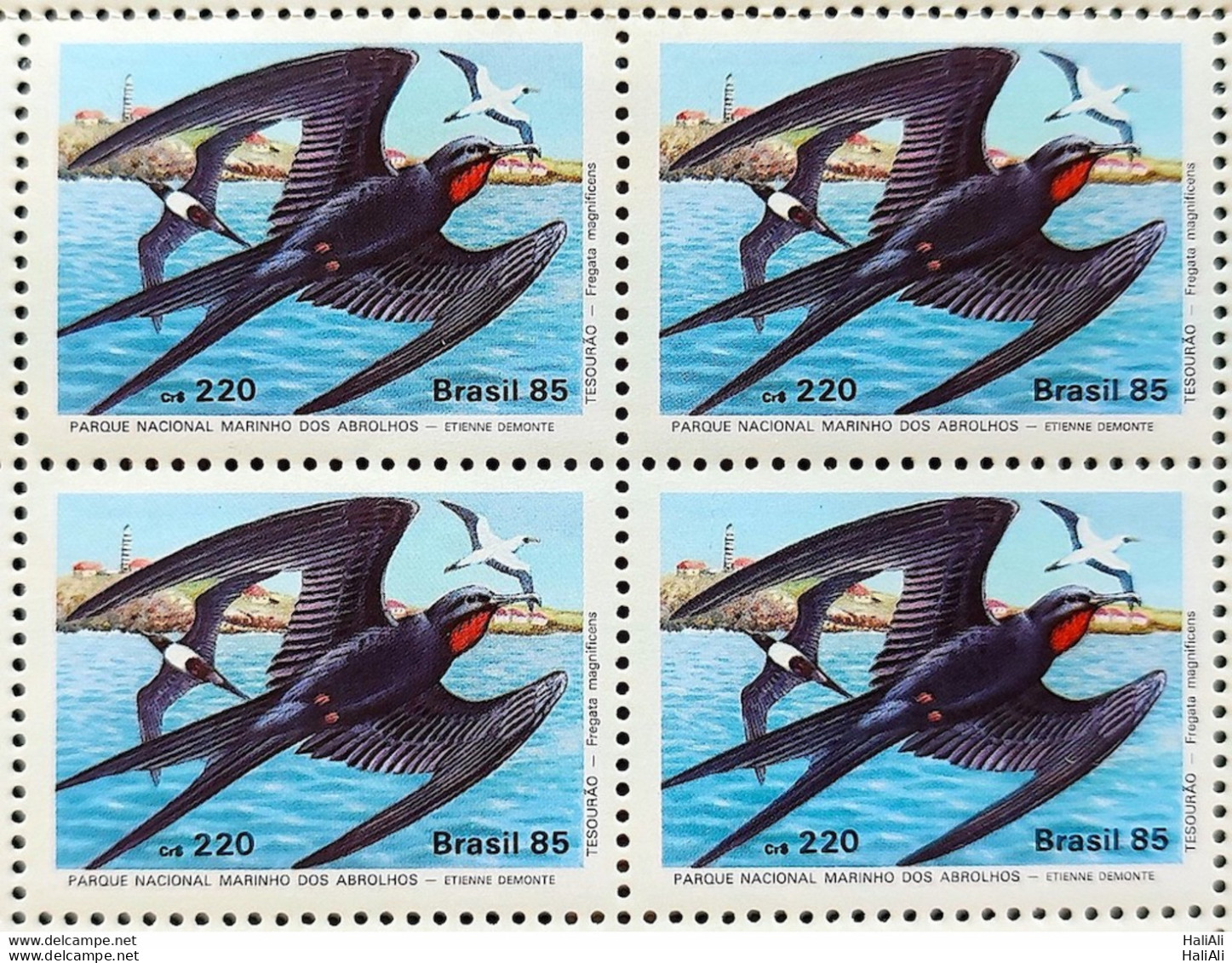 C 1461 Brazil Stamp Fauna Abrolhos Ave Bird 1985 Block Of 4 - Unused Stamps